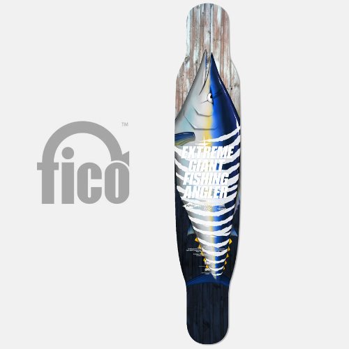 [돌돌] fico_Longboard_03  익스트림 낚시 브랜드 피코 물고기 캐릭터 그래픽 디자인 그래피티 롱보드 스티커 스킨 데칼