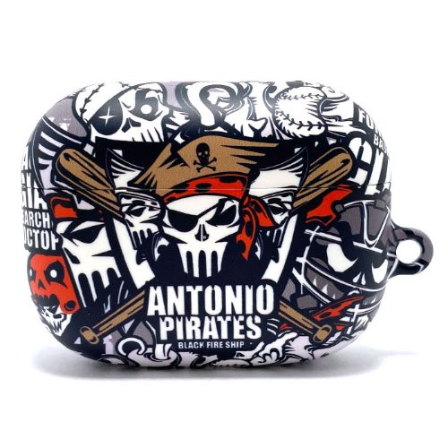 [돌돌컴퍼니] Antonio-Pirate-AirPods PRO-case-01 안토니오 파이럿츠 야구 해적단 외인구단 캐릭터 나무 문향 그래픽 디자인 돌돌 디자이너 Air pod 3, 에어팟 프로, 3세대 케이스