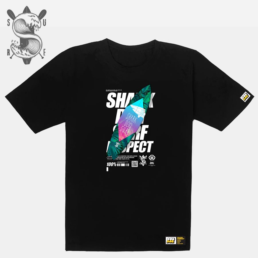 [돌돌] SHARK DOG_tshirts-183 샤크독 서프 하와이 여름 서핑 불독 강아지 캐릭터 그래픽 디자인 티셔츠 반팔티