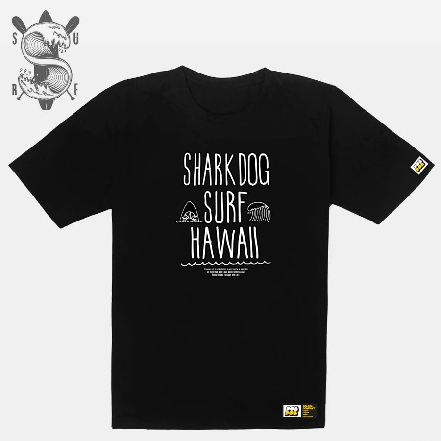 [돌돌] SHARK DOG_tshirts-187 샤크독 서프 하와이 여름 서핑 불독 강아지 캐릭터 그래픽 디자인 티셔츠 반팔티