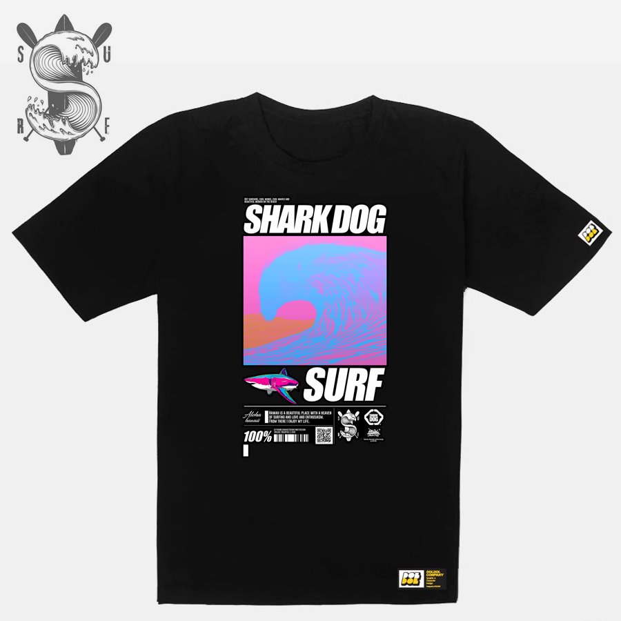 [돌돌] SHARK DOG_tshirts-172 샤크독 서프 하와이 여름 서핑 불독 강아지 캐릭터 그래픽 디자인 티셔츠 반팔티