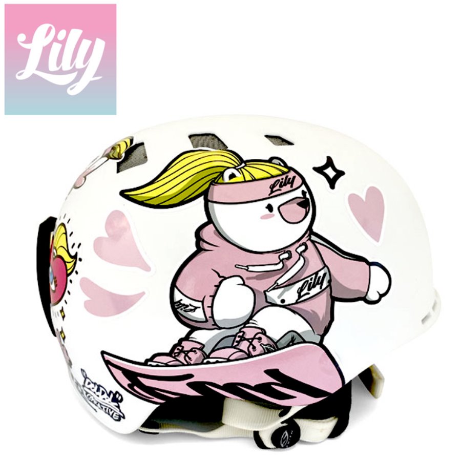 [돌돌] 0028-Lily-Helmet-06 북극곰 여자 스노우보더 &#039;릴리&#039; 스노우보드 헬멧 튜닝 스티커 스킨 데칼 그래피커