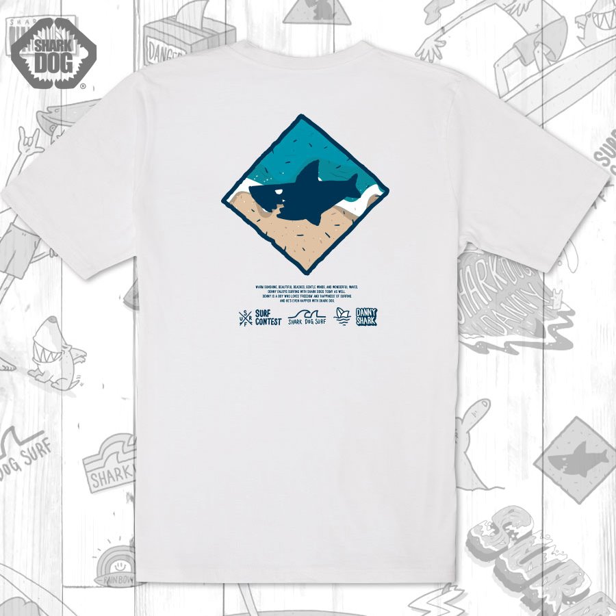 [돌돌컴퍼니] SHARK DOG_tshirts-241 샤크독 서핑 하와이 데니 여름 서핑 불독 강아지 캐릭터 그래픽 디자인 그래피티 티셔츠 반팔티