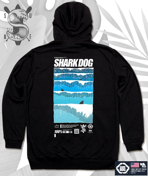 [돌돌컴퍼니] SHARK-DOG-HOODY-206 샤크독 서핑 하와이 캐릭터 그래픽 디자인 그래피티 후드티 후디