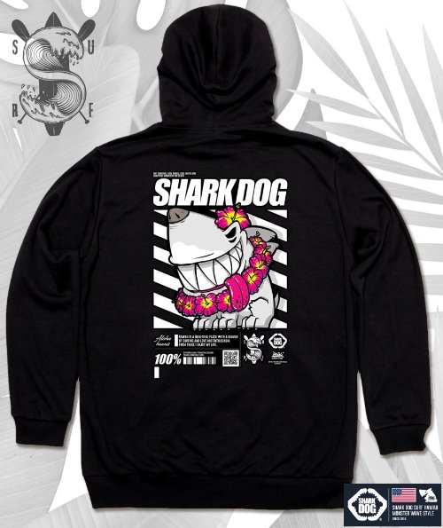 [돌돌컴퍼니] SHARK-DOG-HOODY-204 샤크독 서핑 하와이 캐릭터 그래픽 디자인 그래피티 후드티 후디