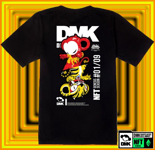 [돌돌] DMK_T-shirts_135 그래피티 아티스트 데빌몽키 DMK NFT 캐릭터 그래픽 디자인 티셔츠 반팔티 티