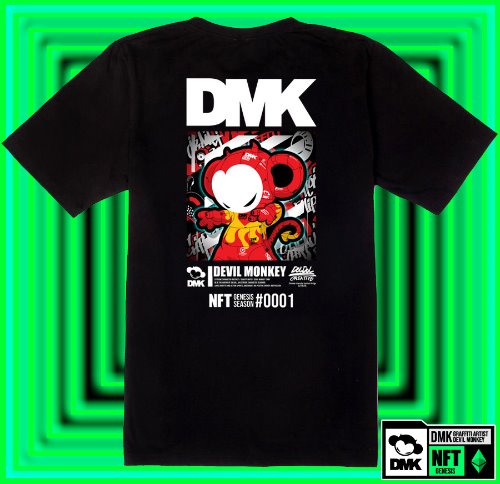 [돌돌] DMK_T-shirts_116 그래피티 아티스트 데빌몽키 DMK NFT 캐릭터 그래픽 디자인 티셔츠 반팔티 티