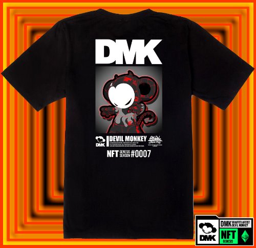 [돌돌] DMK_T-shirts_122 그래피티 아티스트 데빌몽키 DMK NFT 캐릭터 그래픽 디자인 티셔츠 반팔티 티