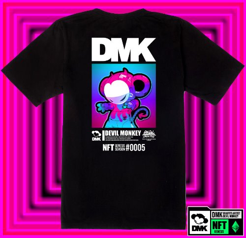 [돌돌] DMK_T-shirts_120 그래피티 아티스트 데빌몽키 DMK NFT 캐릭터 그래픽 디자인 티셔츠 반팔티 티