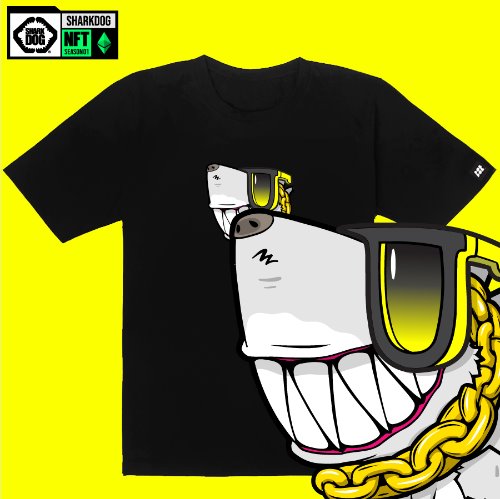 [돌돌컴퍼니] SHARK DOG_tshirts-267 샤크독 서핑 NFT PFP 캐릭터 그래픽 디자인 티셔츠 반팔티