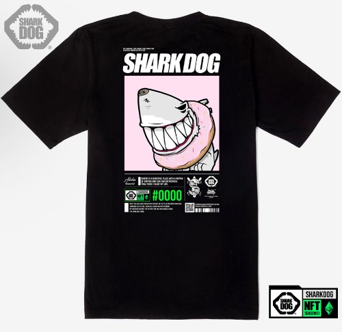 [돌돌컴퍼니] SHARK DOG_tshirts-291 샤크독 서핑 NFT PFP 캐릭터 그래픽 디자인 티셔츠 반팔티