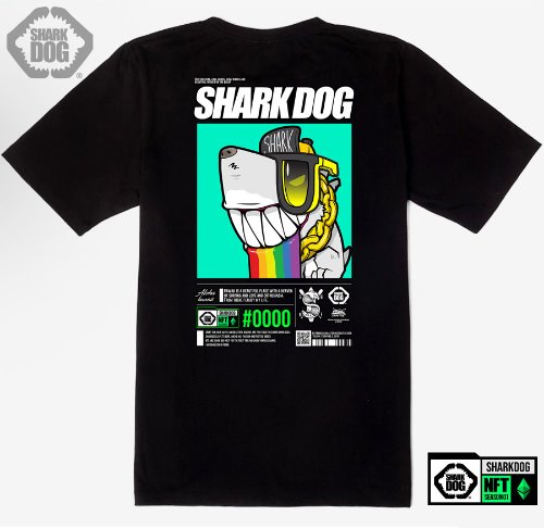 [돌돌컴퍼니] SHARK DOG_tshirts-301 샤크독 서핑 NFT PFP 캐릭터 그래픽 디자인 티셔츠 반팔티