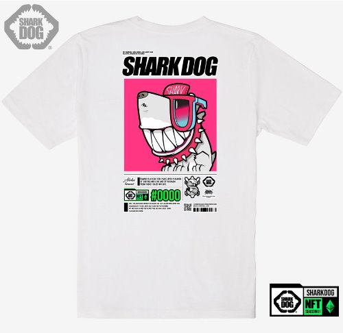 [돌돌컴퍼니] SHARK DOG_tshirts-302 샤크독 서핑 NFT PFP 캐릭터 그래픽 디자인 티셔츠 반팔티