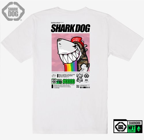 [돌돌컴퍼니] SHARK DOG_tshirts-307 샤크독 서핑 NFT PFP 캐릭터 그래픽 디자인 티셔츠 반팔티