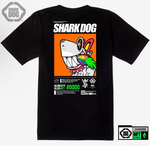 [돌돌컴퍼니] SHARK DOG_tshirts-304 샤크독 서핑 NFT PFP 캐릭터 그래픽 디자인 티셔츠 반팔티