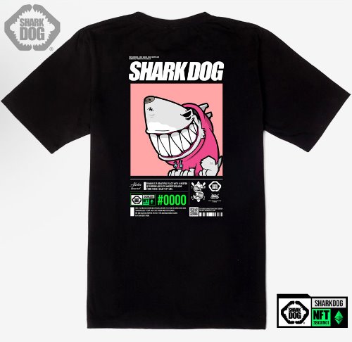 [돌돌컴퍼니] SHARK DOG_tshirts-290 샤크독 서핑 NFT PFP 캐릭터 그래픽 디자인 티셔츠 반팔티