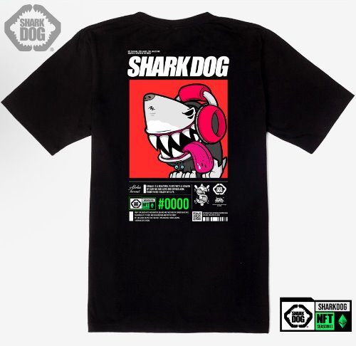 [돌돌컴퍼니] SHARK DOG_tshirts-294 샤크독 서핑 NFT PFP 캐릭터 그래픽 디자인 티셔츠 반팔티
