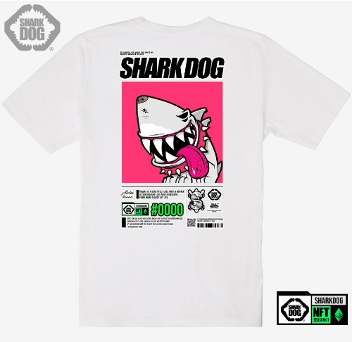 [돌돌컴퍼니] SHARK DOG_tshirts-298 샤크독 서핑 NFT PFP 캐릭터 그래픽 디자인 티셔츠 반팔티