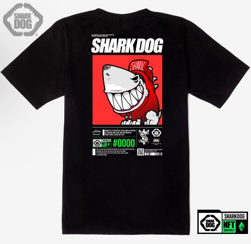 [돌돌컴퍼니] SHARK DOG_tshirts-303 샤크독 서핑 NFT PFP 캐릭터 그래픽 디자인 티셔츠 반팔티