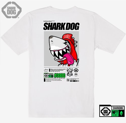 [돌돌컴퍼니] SHARK DOG_tshirts-306 샤크독 서핑 NFT PFP 캐릭터 그래픽 디자인 티셔츠 반팔티