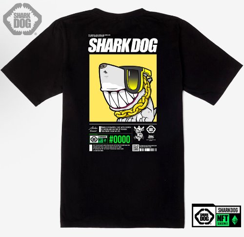 [돌돌컴퍼니] SHARK DOG_tshirts-300 샤크독 서핑 NFT PFP 캐릭터 그래픽 디자인 티셔츠 반팔티
