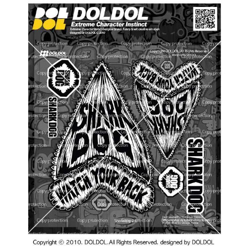 [돌돌컴퍼니] Sharkdog-Sticker-24 샤크독 서핑 하와이 오토바이 자동차 캐릭터 UV 스티커 그래피커 스킨 데칼