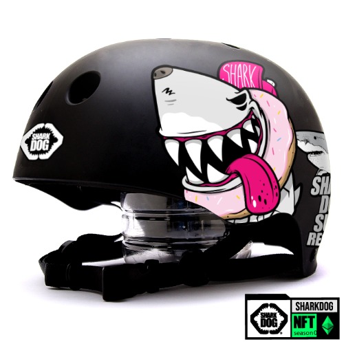 [돌돌] 0014-SharkDOG-Helmet-28 불독 상어 서핑 강아지 샤크독 하와이 스노우보드 오토바이 헬멧 튜닝 스티커 스킨 데칼 그래피커
