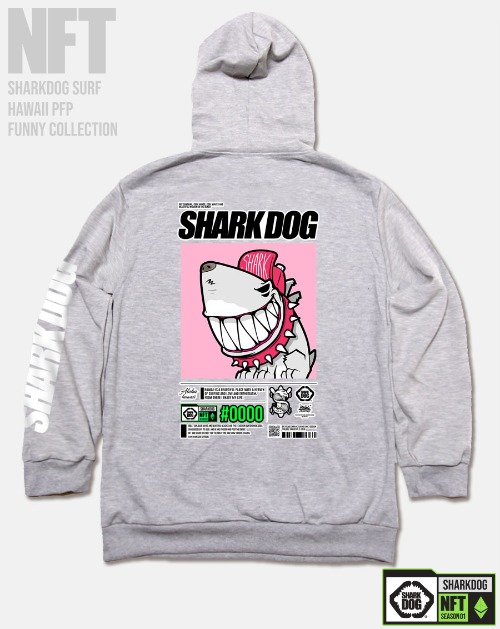 [돌돌컴퍼니] SHARK-DOG-HOODY-249 샤크독 서핑 하와이 NFT 캐릭터 그래픽 디자인 그래피티 후드티 후디