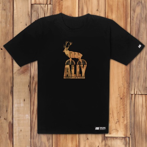 ALLY_T-shirts_03 자전거 캠핑 여행 사슴 엘리 캐릭터 그래픽 티셔츠