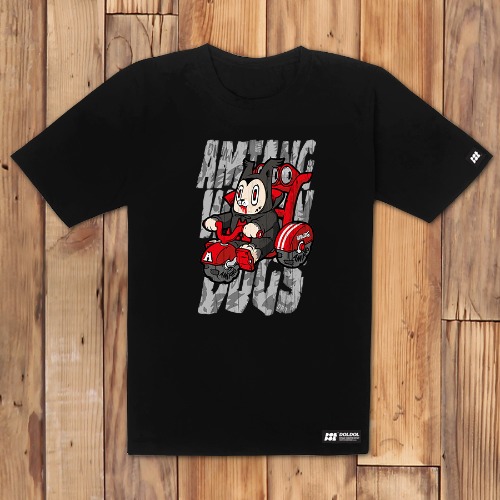 [돌돌] AMIANG_T-shirts_04 드라큘라가 입양한 늑대인간 아기 아미앙 캐릭터 그래픽 티셔츠