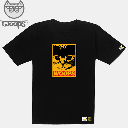 [돌돌] WOOPS-T-67 웁스 고양이 스케이트보드 캐릭터 티셔츠 