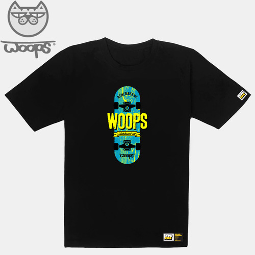 [돌돌] WOOPS-T-83 웁스 고양이 스케이트보드 캐릭터 티셔츠 