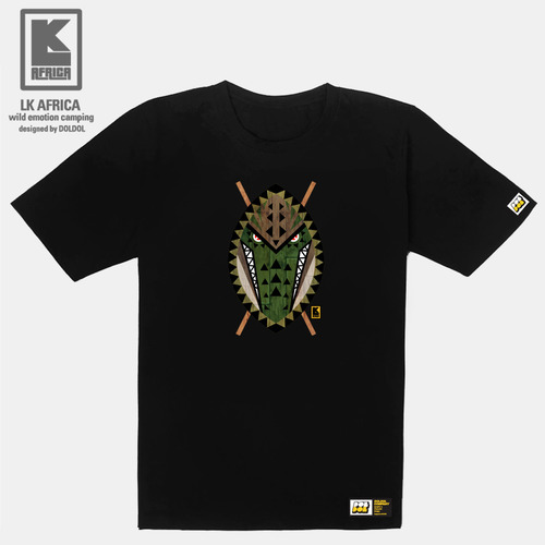 [돌돌컴퍼니] LK AFRICA-T-28 엘케이 아프리카 악어 엘리게이터 그래피티 캐릭터 디자인 캠핑 티셔츠
