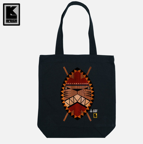 [돌돌] LK-AFRICA-canvas-bag-02 엘케이 아프리카 캠핑 아웃도어 사자 캐릭터 디자인 캔버스백 가방 