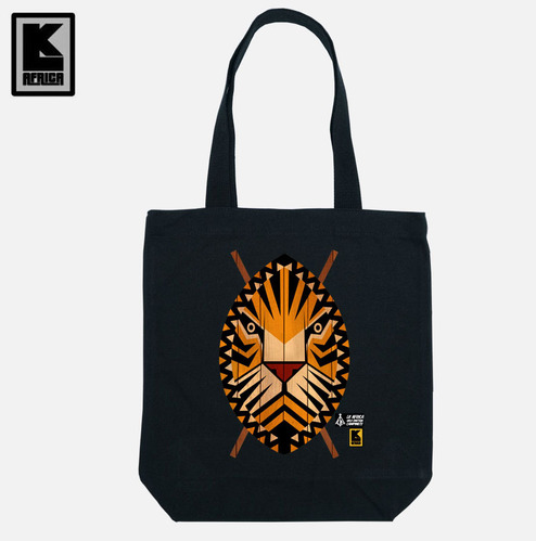 [돌돌] LK-AFRICA-canvas-bag-03 엘케이 아프리카 캠핑 아웃도어 호랑이 캐릭터 디자인 캔버스백 가방 