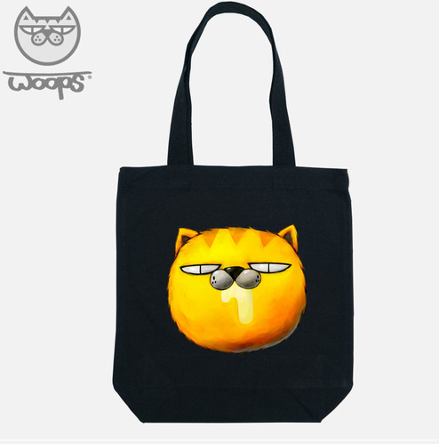 [돌돌] WOOPS-canvas-bag-10 스케이트보드 타는 고양이 웁스 캐릭터 디자인 캔버스백 가방 