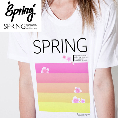 [돌돌] loving-flower_t_03 러빙플라워 봄 벚꽃 꽃 일러스트 그래픽 디자인 티셔츠