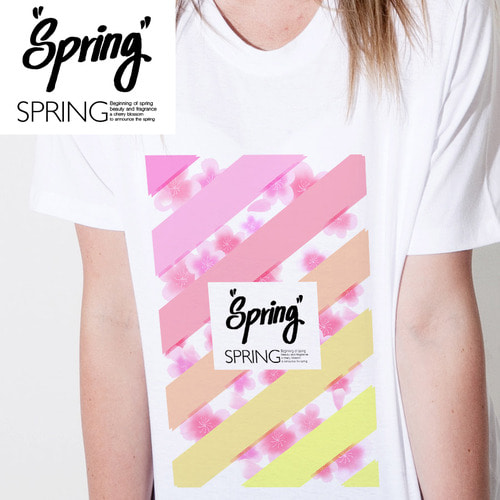 [돌돌] loving-flower_t_04 러빙플라워 봄 벚꽃 꽃 일러스트 그래픽 디자인 티셔츠