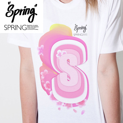 [돌돌] loving-flower_t_05 러빙플라워 봄 벚꽃 꽃 일러스트 그래픽 디자인 티셔츠