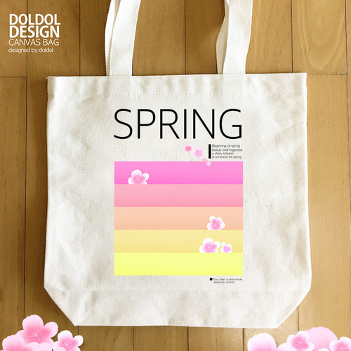 [돌돌] loving-flower_canvas-bag_03 러빙플라워 봄 벚꽃 꽃 일러스트 그래픽 디자인 캔버스백 가방