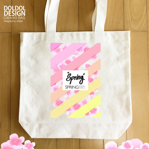 [돌돌] loving-flower_canvas-bag_04 러빙플라워 봄 벚꽃 꽃 일러스트 그래픽 디자인 캔버스백 가방