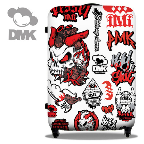 [돌돌] DMK-Suitcase-09 dmk 데빌몽키 캐릭터 그래픽 디자인 여행가방 캐리어 슈트케이스 하드케이스 캠핑 가방 캐릭터 방수 튜닝 스티커 스킨 데칼
