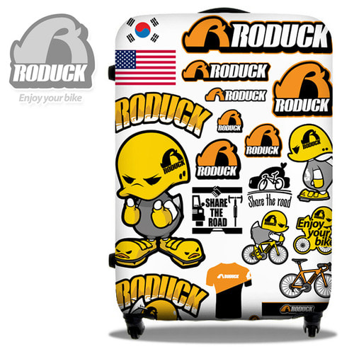 [돌돌] RODUCK-Suitcase-01 로드바이크 오리 로덕 캐릭터 그래픽 디자인 여행가방 캐리어 슈트케이스 하드케이스 캠핑 가방 캐릭터 방수 튜닝 스티커 스킨 데칼