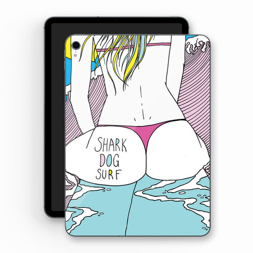 [돌돌] Sharkdog-TabletPC-09 샤크독 서핑 하와이 샤크독 캐릭터 그래픽 디자인 ipad pro 아이패드 프로 에어 미니 갤러시 탭 LG G 패드 튜닝 랩핑 보호 필름 스티커 스킨 데칼 그래피커