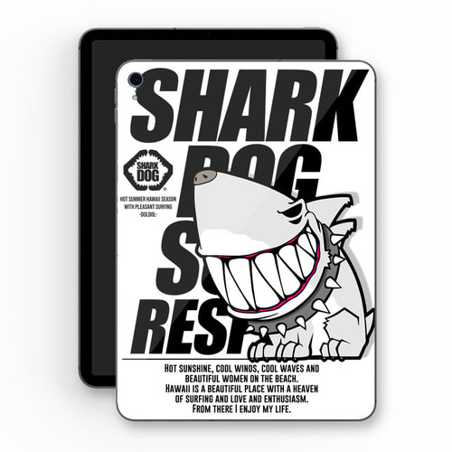 [돌돌] Sharkdog-TabletPC-14 샤크독 서핑 하와이 샤크독 캐릭터 그래픽 디자인 ipad pro 아이패드 프로 에어 미니 갤러시 탭 LG G 패드 튜닝 랩핑 보호 필름 스티커 스킨 데칼 그래피커