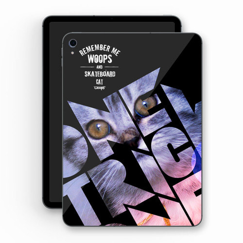[돌돌] WOOPS-TabletPC-03 스케이트보드 고양이 웁스 캐릭터 그래픽 디자인 ipad pro 아이패드 프로 에어 미니 갤러시 탭 LG G 패드 튜닝 랩핑 보호 필름 스티커 스킨 데칼 그래피커