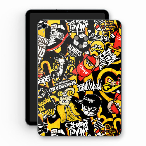 [돌돌] WOOPS-TabletPC-09 스케이트보드 고양이 웁스 캐릭터 그래픽 디자인 ipad pro 아이패드 프로 에어 미니 갤러시 탭 LG G 패드 튜닝 랩핑 보호 필름 스티커 스킨 데칼 그래피커
