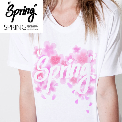 [돌돌] loving-flower_t_01 러빙플라워 봄 벚꽃 꽃 일러스트 그래픽 디자인 티셔츠 