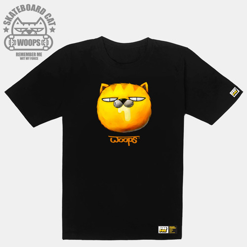 [돌돌] WOOPS-T-61 웁스 고양이 스케이트보드 캐릭터 티셔츠 