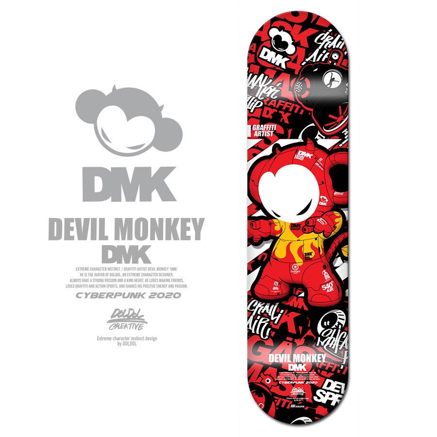 [돌돌디자인] DMK-SKATEBOARD-15 그래피티 아티스트 데빌몽키 DMK 스케이트보드 튜닝 스티커 스킨 데칼